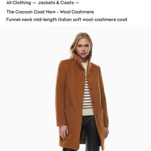 Aritzia Cocoon Wool Cashmere Coat - Cigar